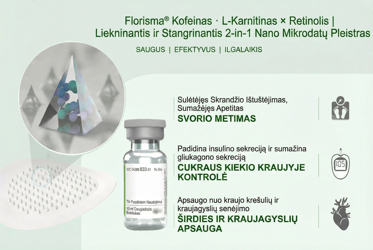 Grynieji pinigai pristatymo metu [70% nuolaida] Florisma® 👩‍⚕️ Moringa + BERBERINAS + NAD+ Liekninantis ir Stangrinantis 10-in-1 Nano Mikroadatinis Pleistras. 🏆