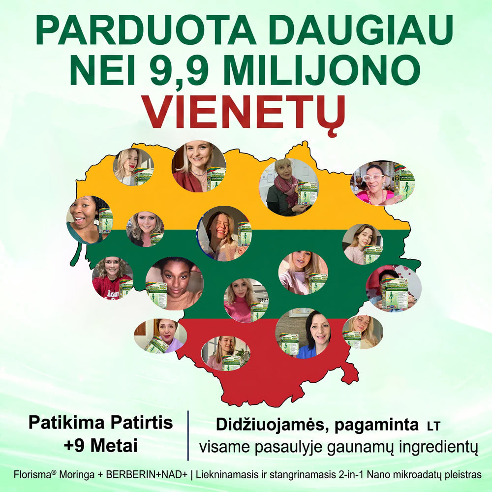 Grynieji pinigai pristatymo metu [70% nuolaida] Florisma® 👩‍⚕️ Moringa + BERBERINAS + NAD+ Liekninantis ir Stangrinantis 10-in-1 Nano Mikroadatinis Pleistras. 🏆
